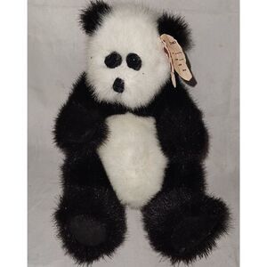 TY 1993 Attic Treasures Collection - Checkers, "King Me!" Jointed Panda Bear. Ap